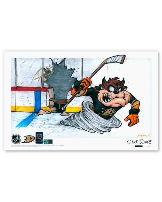 Tasmanian Line Change x Ducks Print - Corey Perry Autographed - Authenticated