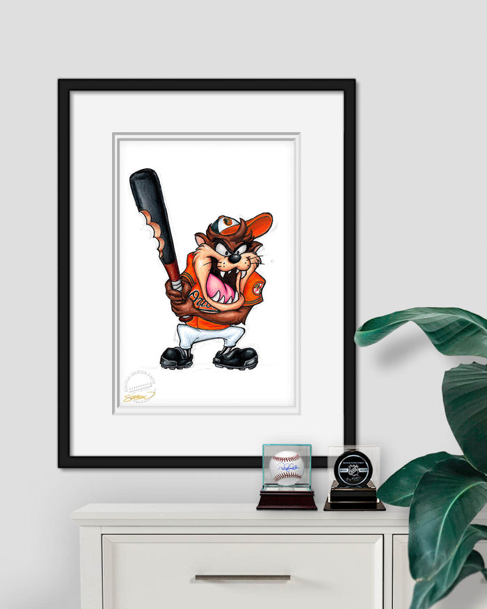 Taz On Deck x MLB Orioles Limited Edition Art Print