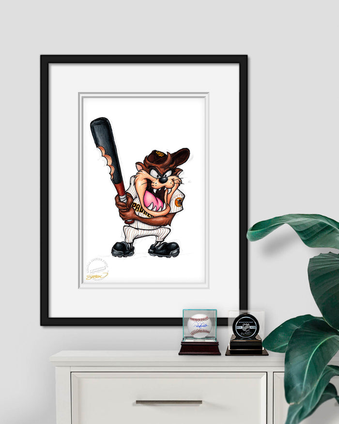 Taz On Deck x MLB Padres Limited Edition Art Print