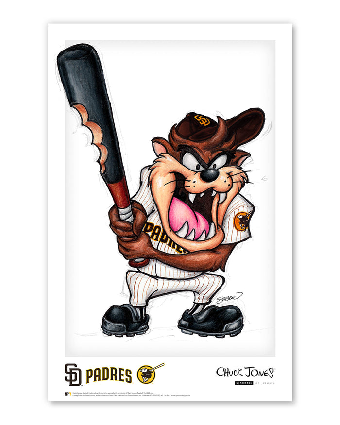 Taz On Deck x MLB Padres Limited Edition Art Print