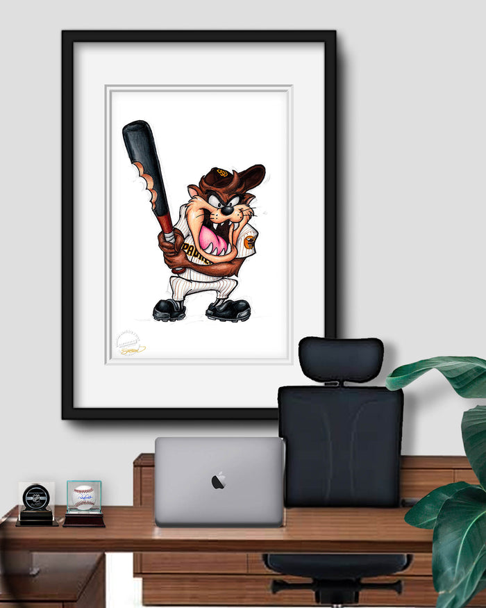 Taz On Deck x MLB Padres Limited Edition Art Print
