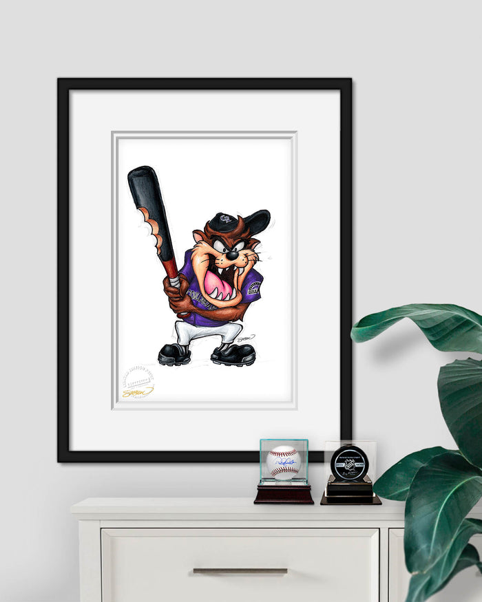 Taz on Deck x MLB Rockies Limited Edition Art Print