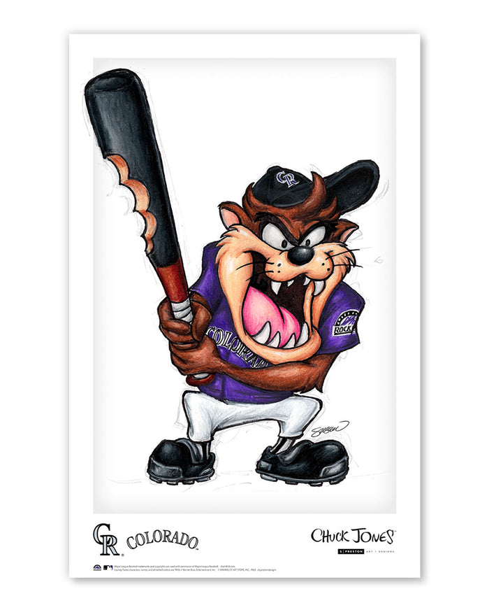Taz on Deck x MLB Rockies Limited Edition Art Print