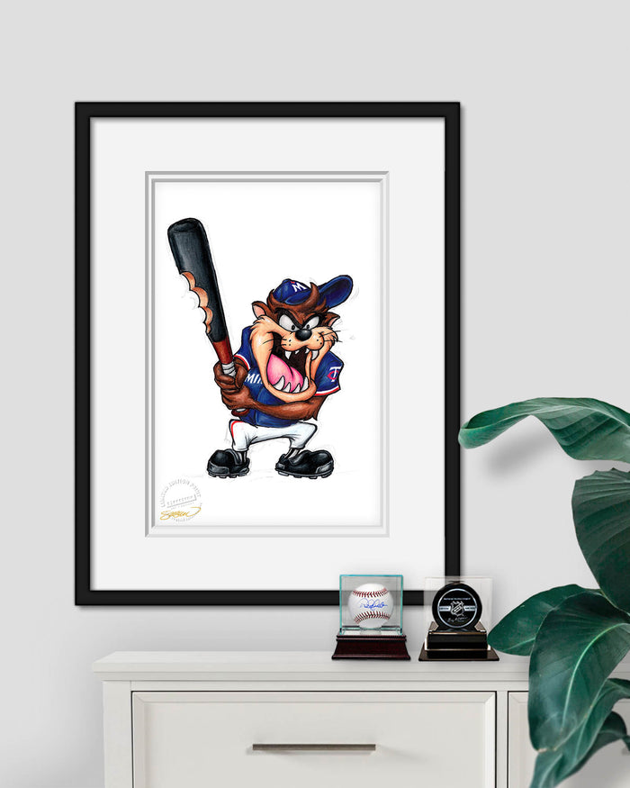 Taz On Deck x MLB Twins Limited Edition Art Print