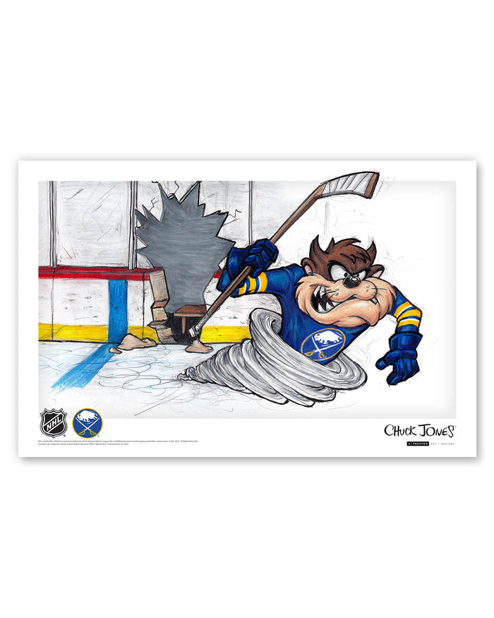 Tazmanian Line Change x NHL Buffalo Sabres Tazmanian Devil Limited Edition Art Print