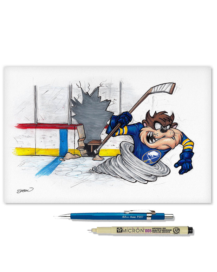 Tazmanian Line Change x NHL Buffalo Sabres Tazmanian Devil Limited Edition Art Print