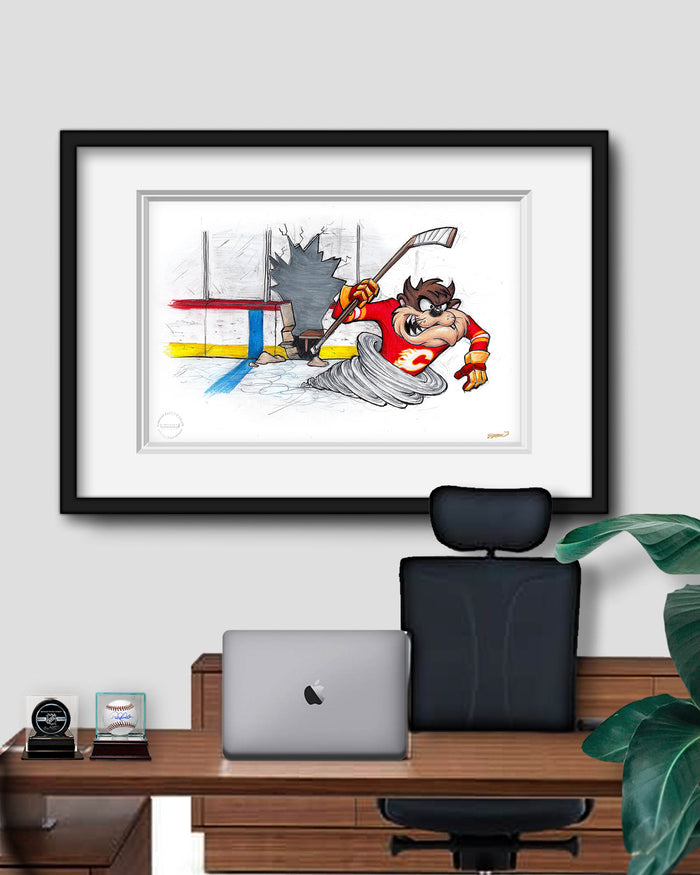 Tazmanian Line Change x NHL Calgary Flames Tazmanian Devil Limited Edition Art Print