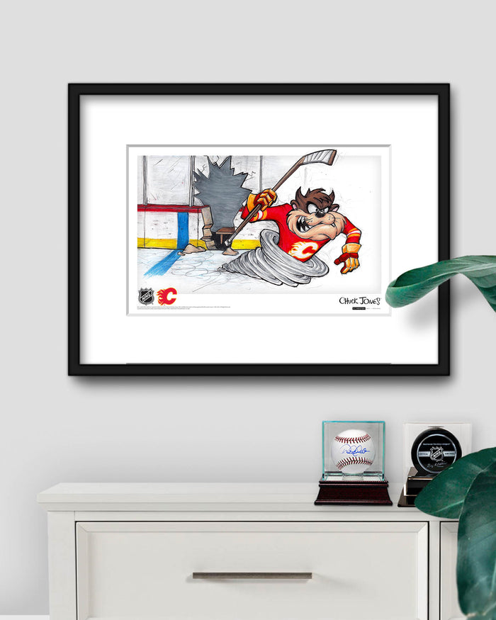 Tazmanian Line Change x NHL Calgary Flames Tazmanian Devil Limited Edition Art Print
