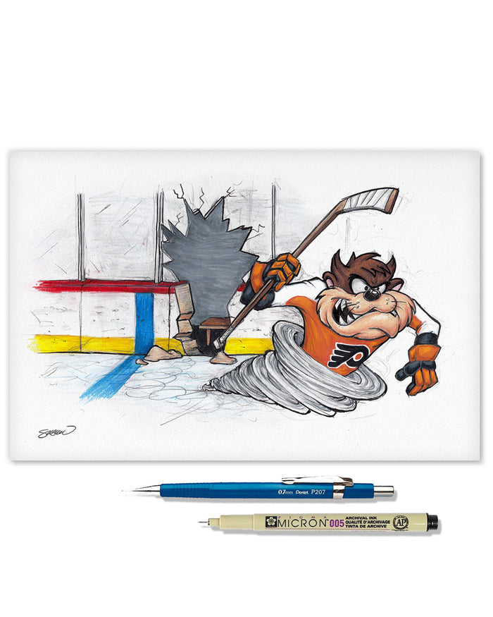 Tazmanian Line Change x NHL Flyers Tazmanian Devil Limited Edition Art Print