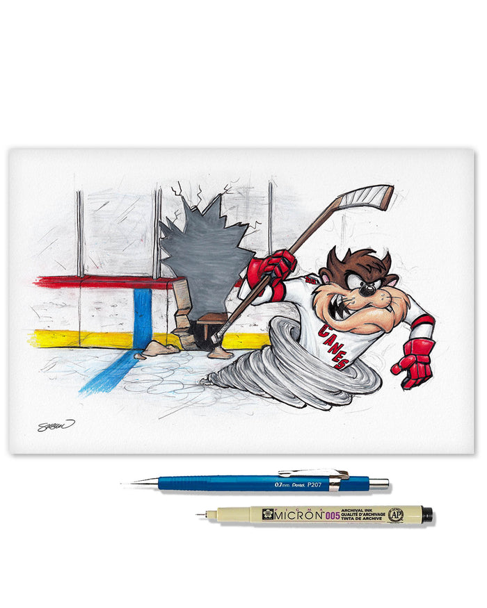 Tazmanian Line Change x NHL Hurricanes Tazmanian Devil Limited Edition Art Print