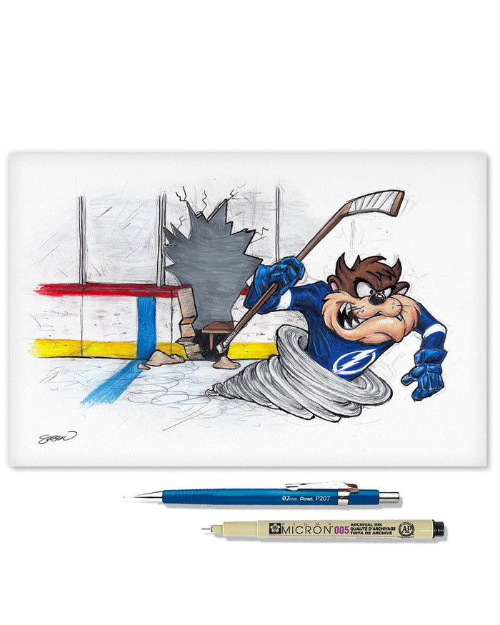 Tazmanian Line Change x NHL Lightning Tazmanian Devil Limited Edition Art Print