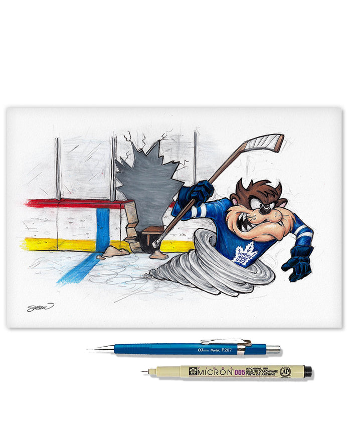 Tazmanian Line Change x NHL Maple Leafs Tazmanian Devil Limited Edition Art Print