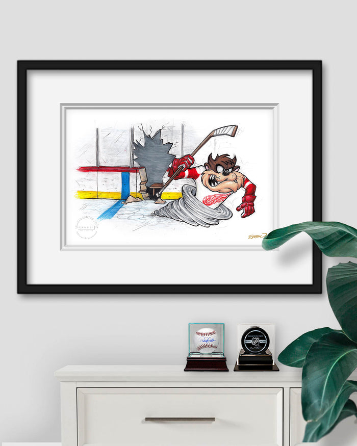 Tazmanian Line Change x NHL Red Wings Tazmanian Devil Limited Edition Art Print