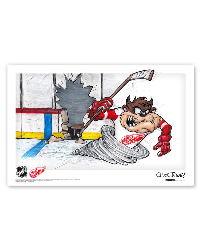 Tazmanian Line Change x NHL Red Wings Tazmanian Devil Limited Edition Art Print