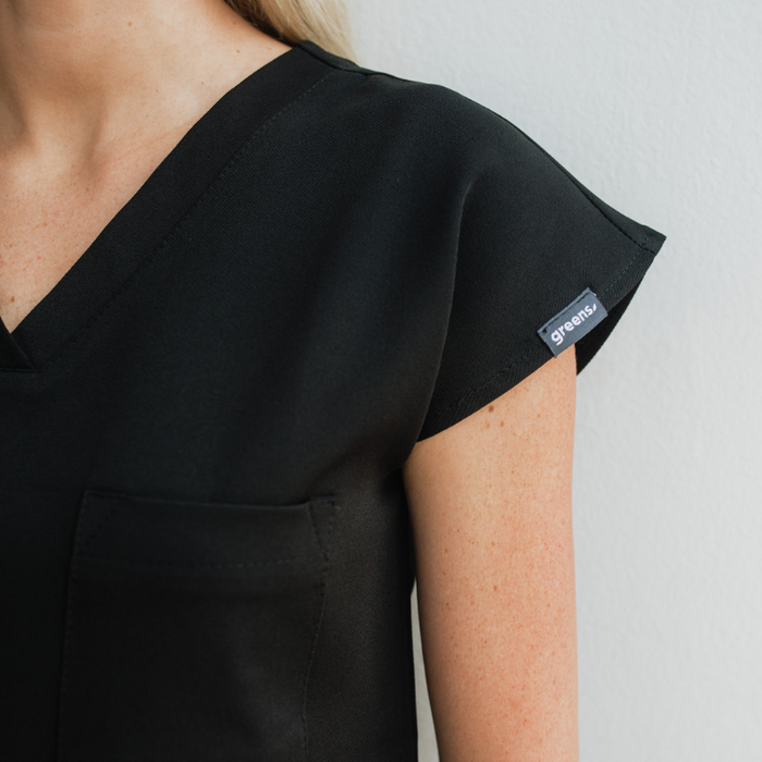NEW LADIES NONKU V TOP WITH PETAL SLEEVE - Greens Medi Scrubs South Africa - Premium Medical Uniforms & Apparel - Delivery Across SA