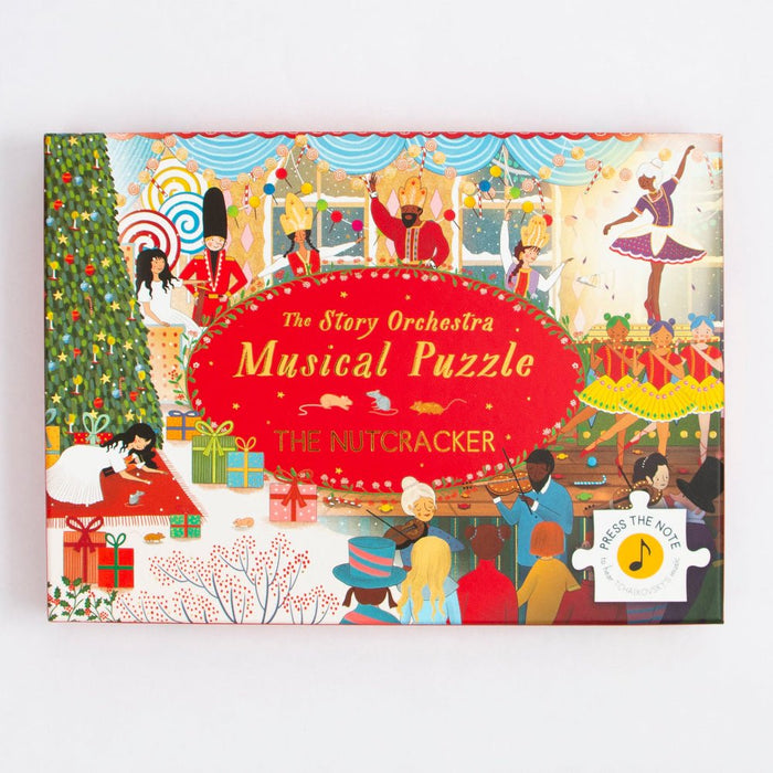 The Story Orchestra Musical Puzzle: The Nutcracker book puzzle box, featuring a festive holiday ballet illustration on a white background.
