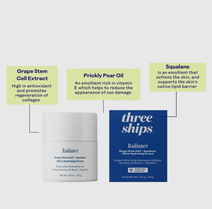 Three Ships Radiance Grape Stem Cell + Squalane Day Cream - Aesthetics By Kell