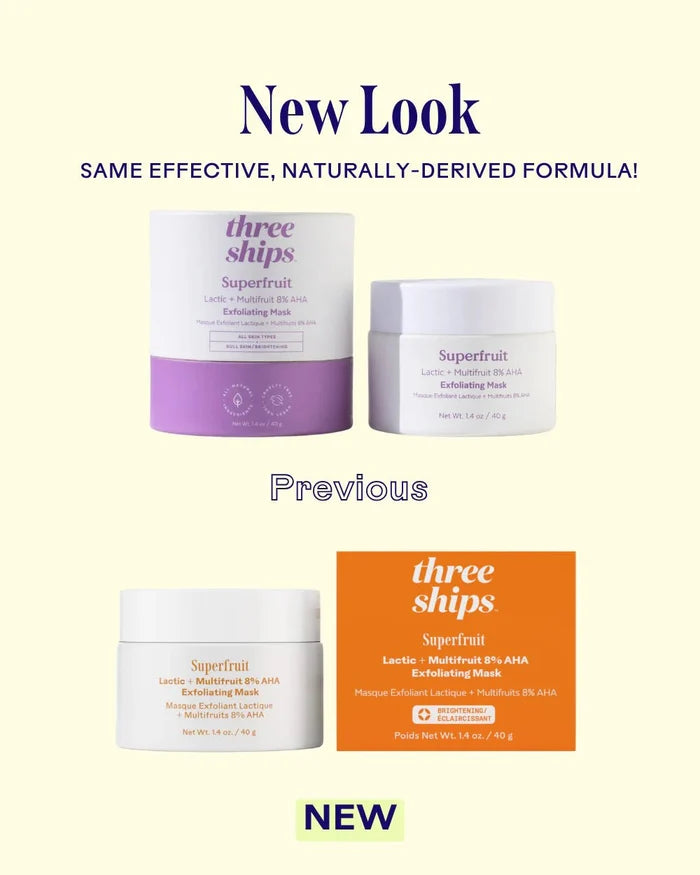 Three Ships Superfruit Lactic + Multifruit 8% AHA Exfoliating Mask - Aesthetics By Kell