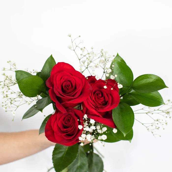Fundraiser Red Flowers Bunch in Hand