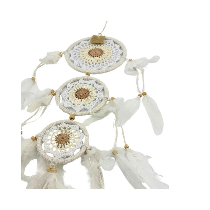 Tiered Beige & White Dreamcatcher
