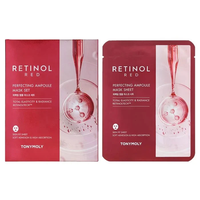 TONYMOLY Red Retinol Perfecting Ampoule Mask Set مجموعة اقنعة ورقية