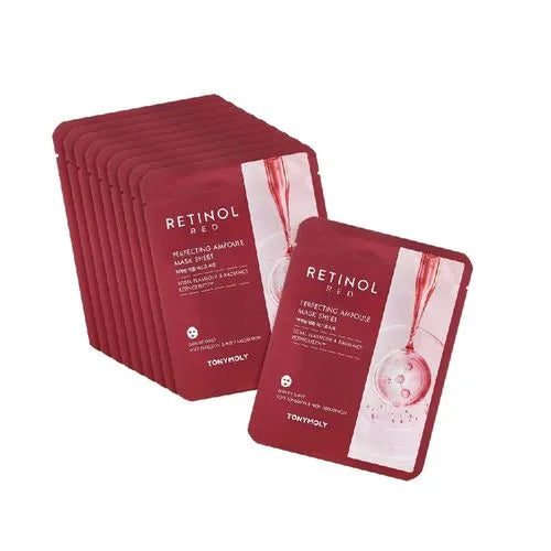 TONYMOLY Red Retinol Perfecting Ampoule Mask Set مجموعة اقنعة ورقية