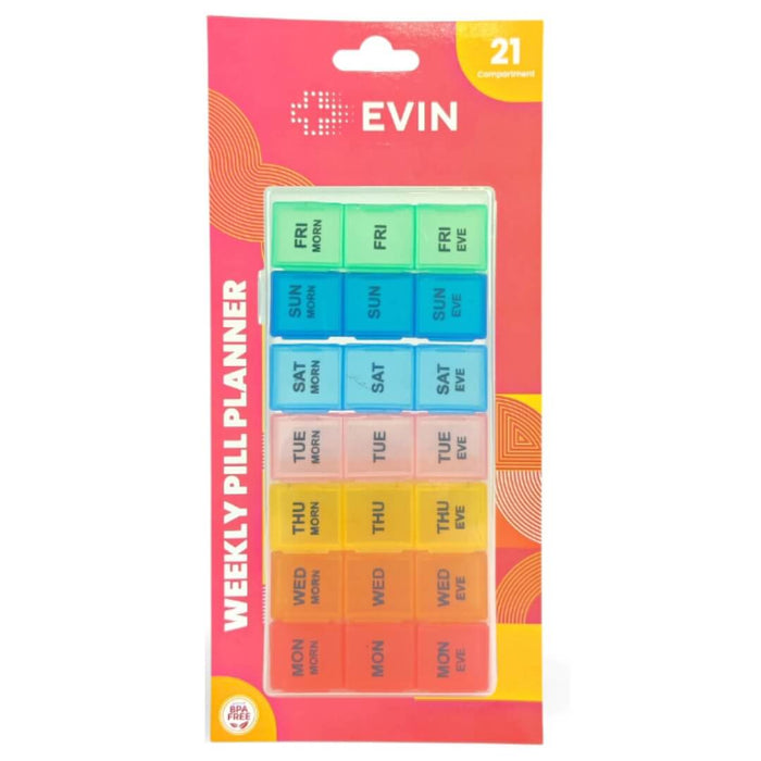 Weekly Pill Planner 21 Compartments | EVIN
