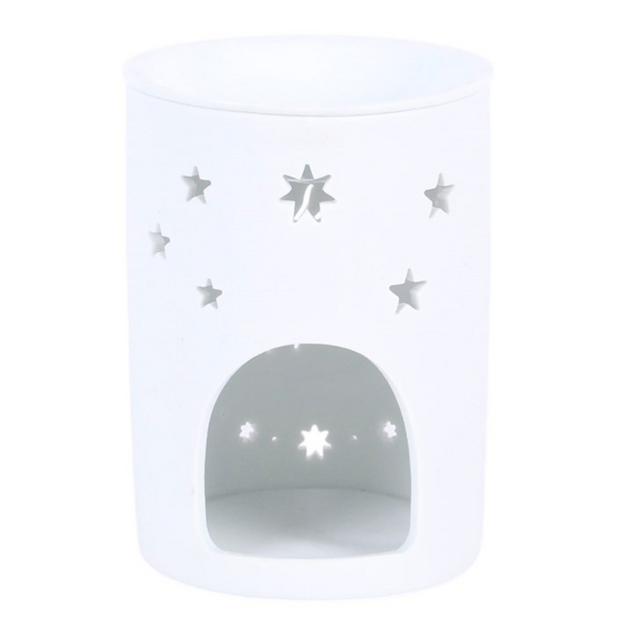 White Sun and Moon Cut Out Oil Burner and Wax Warmer 🇬🇧