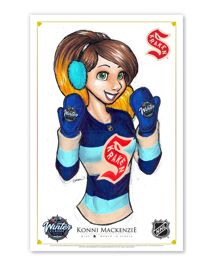 WinS® NHL Konni Mackenzie 2024 Winter Classic Jersey Poster Print