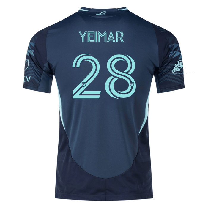adidas Y. Gomez Andrade Sounders Authentic Away Jersey 25/26 w/ MLS Patches & Sponsor (Aura Ink) | SoccerWearhouse