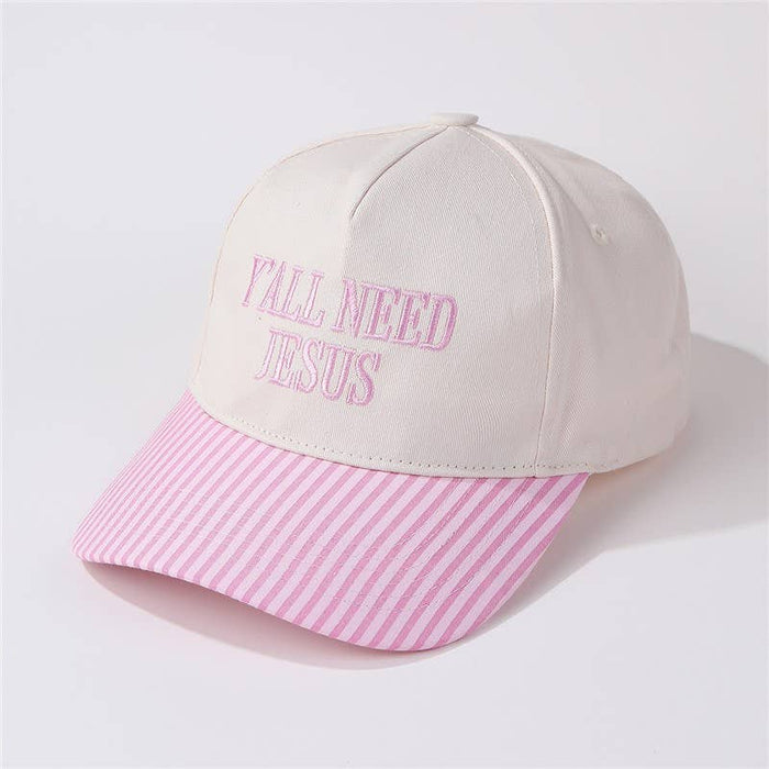 "Y'all Need Jesus" Stripe Baseball Cap |Blue