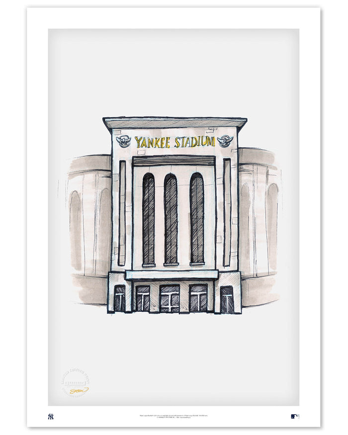 Yankee Stadium Ink Sketch Limited Edition Art Print