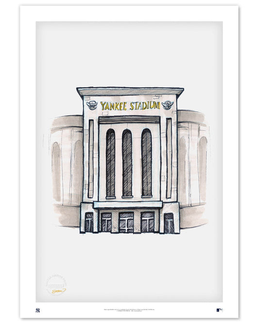 Yankee Stadium Ink Sketch Limited Edition Art Print