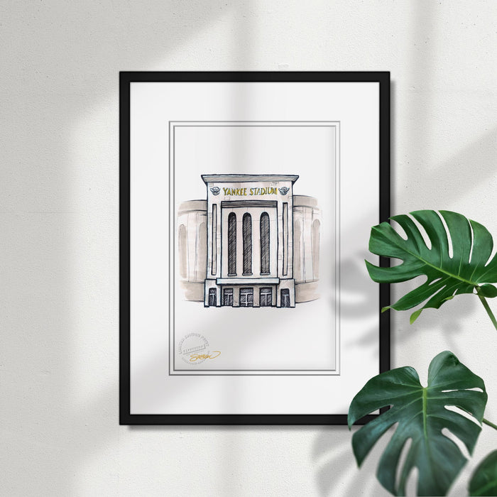 Yankee Stadium Ink Sketch Limited Edition Art Print