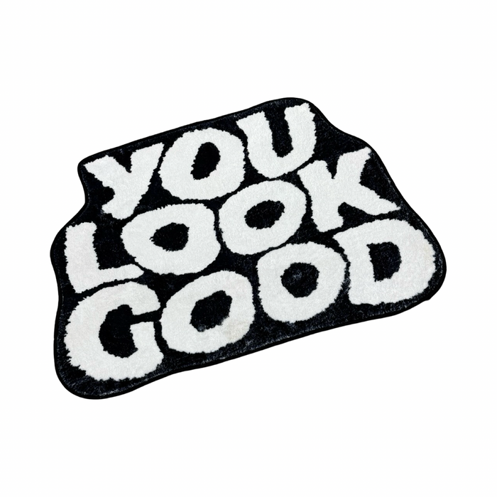 You Look Good Carpet Black White 50cm x 80cm