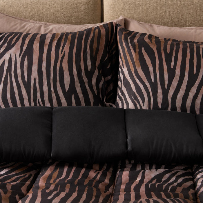 Zebra Print Coverless 10.5 Tog Duvet Set - Natural 🇬🇧